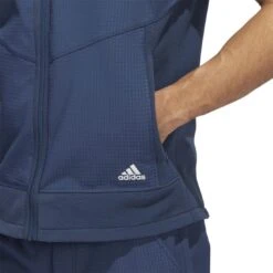 Adidas Hooded Full Zip Golf Vest HF6565 -FootJoy Store HF6565 9 APPAREL OnModel DetailView2 white